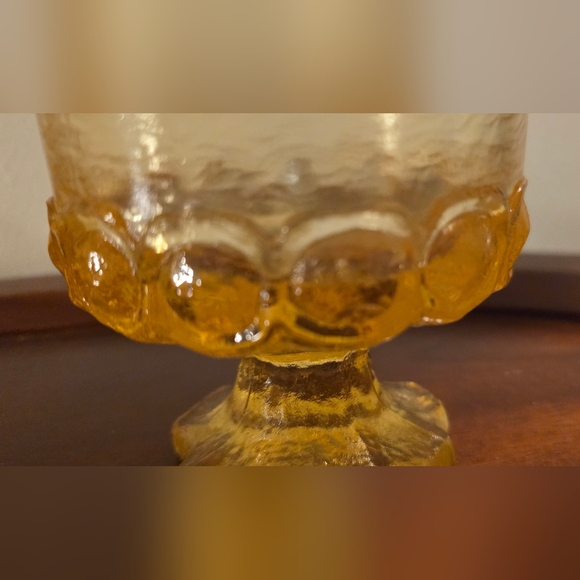 Vintage 1970s Tiffin Franciscan Madeira Cornsilk Yellow Glass Drinkware 4 Pieces - Picture 5 of 8